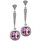 Celebrity Style Fashion Jewelry - Felicity Huffman - Bruni's Pink CZ Earrings