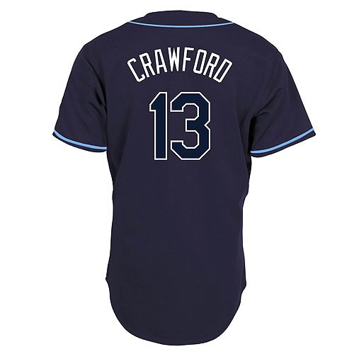 Tampa Bay Rays Replica Carl Crawford Alternate Jersey - Navy Medium