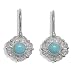 Sterling Silver Turquoise Scroll Design Dangle Earrings by Sajen