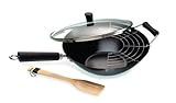 Ken Hom 12-1/2-Inch Carbon Steel Wok, 4-Piece