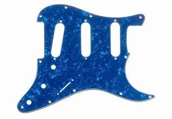 Strat Pickguard Blue Pearloid 3-ply (BP/W/B) 11 Holes