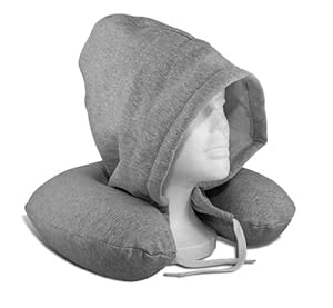 SilverRest Hooded Memory Foam U-Neck Travel Pillow w ...