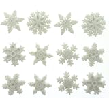 Jesse James Dress It Up Holiday Collection Embellishments, Glitter Snowflakes
