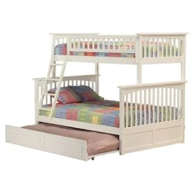 Columbia Twin/Full Bunk Bed with Trundle Bed - White by -