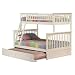 Columbia Twin/Full Bunk Bed with Trundle Bed - White
