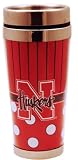 NCAA Nebraska Cornhuskers Polka Dot Travel Mug