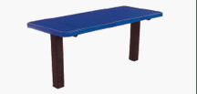 6' Square Tubing Inground Multi-Pedestal Utility Table With 2 x 30 x 6' Untreated Pine Planks