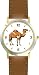Dromedary Camel Animal - WATCHBUDDY&reg; DELUXE TWO-TONE THEME WATCH - Arabic Numbers - Brown Leather Strap-Size-Large ( Men's Size or Jumbo Women's Size )