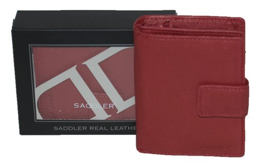 Genuine Soft Leather Zip Round Tab Fastener Purse