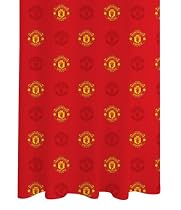 Zap Manchester United Red Crest Curtains, Pair, 66 x 72 Inch