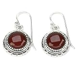Barse Sterling Silver Round Carnelian Frenchwire Earrings