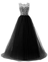 A-line Lace Chiffon/Tulle Fall Prom Dress 
