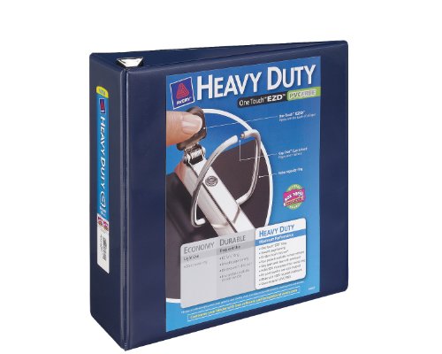 Avery Heavy-Duty Reference View Binder with 4-Inch One Touch EZD Ring, Navy Blue (79804)