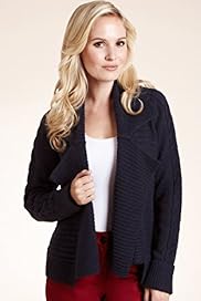 Petite Notch Lapel Military Cardigan with Mohair