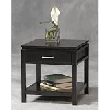 Linon Sutton Black Wood End Table