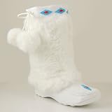 SKU Women Mukluk Fur Suede Mocassin Winter Boots White