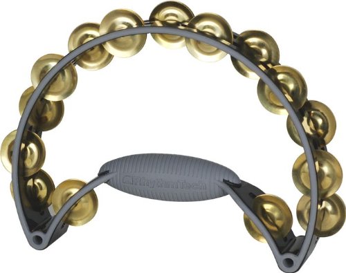 Rhythm Tech RT Pro 11 Tambourine, Black/Gray, Brass Jingles