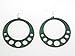 Kelly Green Hanging Circle Wooden Earrings title=