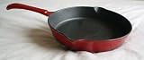 25CM FRYING PAN CAST IRON IN RED WITH A HINT OF BLACK ENAMEL