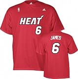 Lebron James Miami Heat Adidas Red NBA Player T-Shirt