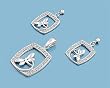 Sterling Silver Pendant and Earrings Set - Dragonfly in Clear CZ Frame