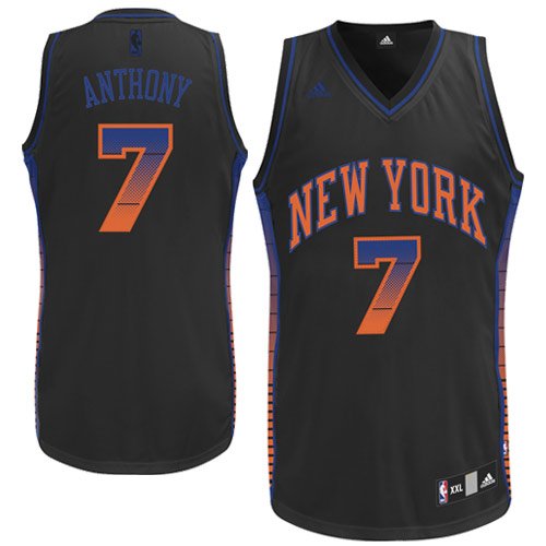 adidas Carmelo Anthony New York Knicks Vibe Swingman Jersey - Black (Large)