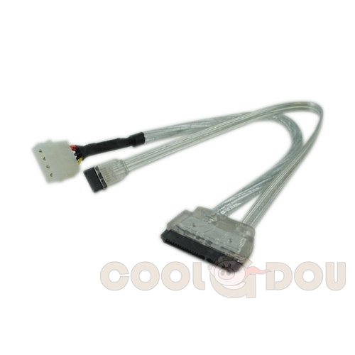18 inch SATA 3.0 data and 15pin SATA power combo cable,Silver Color