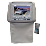 PYLE PLD72TN Adjustable Headrests w/ Built-In 7'' TFT/LCD Monitor w/ Built in DVD Player & IR/FM Transmitter With Cover (Tan)