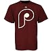 Majestic Philadelphia Phillies Maroon Cooperstown Official Logo T-shirt