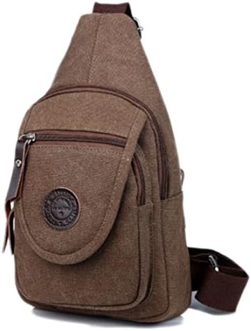 Fadsace Canvas Chest Sling Bag Shoulder Crossbody Bicycle Bag Backpack for Men Women (Coffee)