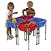 ECR4Kids Assorted Colors Sand and Water Adjustable Activity Play Table Center with Lids, Square (4-Station)