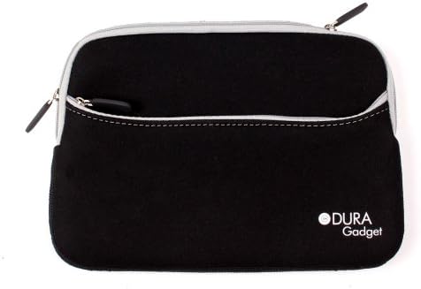 DURAGADGET Black Stretchy Neoprene Water Resistant Zip Bag For Nextbook 7" Tablet NX007HD8G Dual Core with 8GB memory