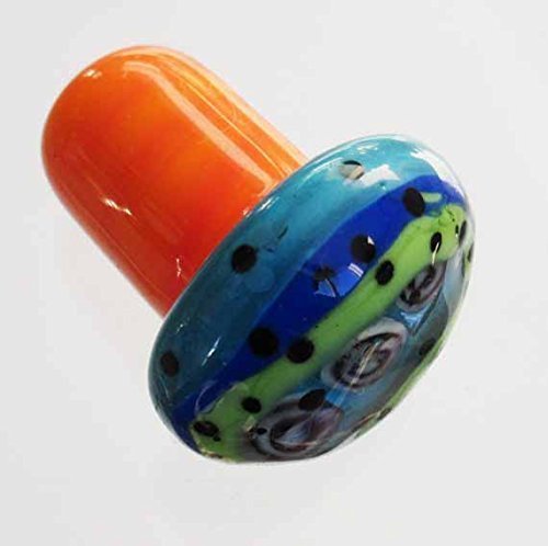 ~SOLD~ Handmade Venetian Glass Cabinet Knobs for Furniture, Kitchen and Baths, Kids Rooms - Primary Color Glass Dots - Lampwork Technique