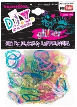 Expressions Girl / D.I.Y. 300-piece Glitter Latex-free Rubber Band Bracelet Loom Refill Pack by Almar Sales Company