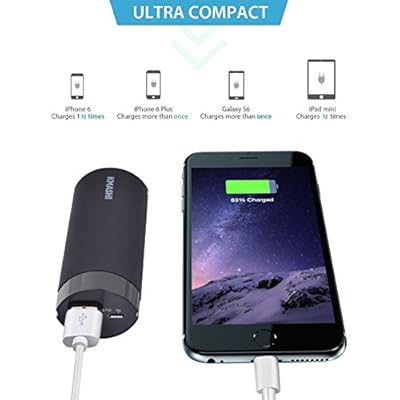 Kmashi Victor K1 5000mAh Ultra Lightweight Portable USB 2Amp Input Fast Charging External Battery Backup Pack...