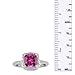 1 1/2ct Cushion Cut Created Pink Sapphire and Diamond Ring in Sterling Silver