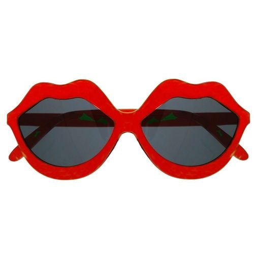 Lips Sunglasses, Transparent In Red