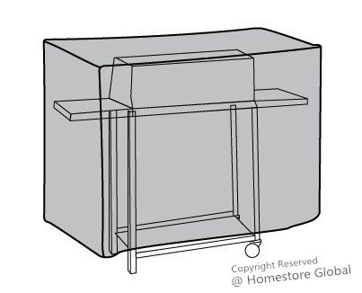 Housse de protection pour Barbecue rectangulaire 90x50x80cm - Matière Premium, très résistante et anti-humidité - Gris