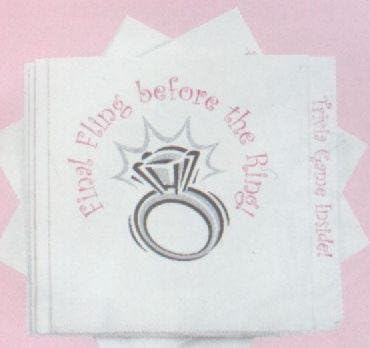 Bachelorette Party Favors Final Fling Before The Ring Napkin Trivia by Bachelorette Party