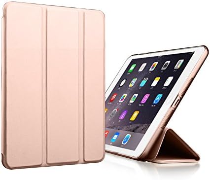 iPad mini Case, iPad mini 2 Cover, Lechely Trifold Smart Stand Sleep / Wake Magnetic PU Leather Hard Case Cover for Apple iPad mini 1/2/3 Rose Gold