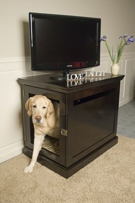 Large Espresso TownHaus Hideaway Dog House Nightstand End Table
