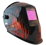 Rhino LARGE VIEW Auto Darkening Welding Helmet Hood Mask - Battery and Solar Combo - Inferno RH15