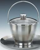 Review Kraftware  / Kraftware 79024 Quatro Slate Grey 3 Quart Ice Bucket with Stainless Liner, Handle, Base and Knob