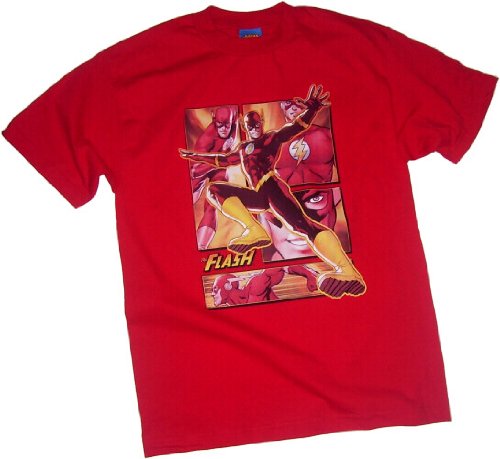  The Flash -- Comic Panels -- Justice League Adult T-Shirt