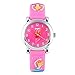 Kids Outdoor Sports Quartz Analog Waterproof Children Wrist Dress Watch with Unusual 3D Dancing Ballet Silicone Band for Girls - Pink