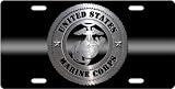 "US Marine Corps - Chrome" Custom License Plate Novelty Tag from Redeye Laserworks