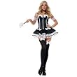 Leg Avenue 5pc.French Maid w/dress,clear straps,arm bands,neck piece,head band