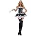 Leg Avenue 5pc.French Maid w/dress,clear straps,arm bands,neck piece,head band