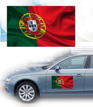 Auto Aufkleber PORTUGAL Fahne EM 2012 Italy