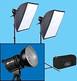 PBL VL1000 Video Halogen 2 Light Softbox Set - Power Adjustable - Up to 1000w Each! 2000w Total!